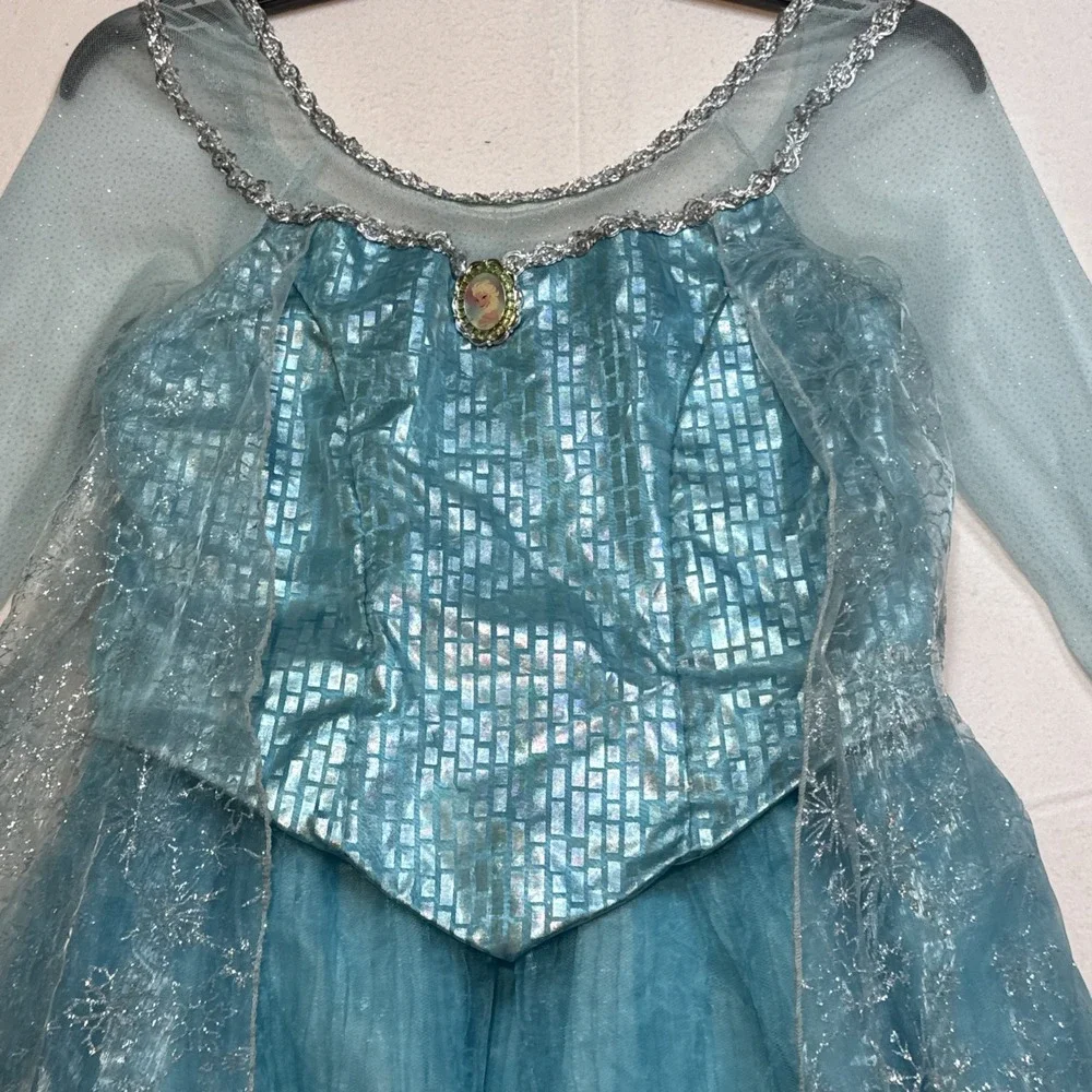 Disney Parks Elsa Blue Long Sleeve Dress Costume, Girls Size 14/16 Halloween
